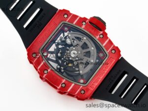 RM035 Red Carbon SONIC Best Edition Skeleton Dial on Black Rubber Strap Clone RMUL2 V2 - Image 16