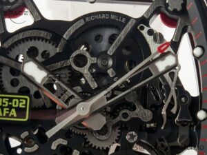 RM035 Red Carbon SONIC Best Edition Skeleton Dial on White Rubber Strap Clone RMUL2 V2 - Image 10