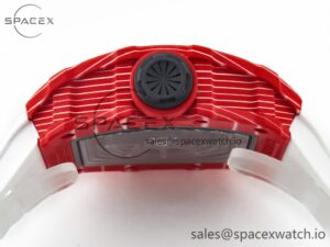 RM035 Red Carbon SONIC Best Edition Skeleton Dial on White Rubber Strap Clone RMUL2 V2 - Image 14