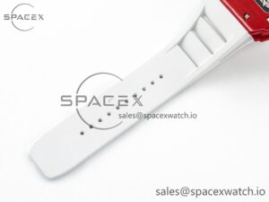 RM035 Red Carbon SONIC Best Edition Skeleton Dial on White Rubber Strap Clone RMUL2 V2 - Image 20
