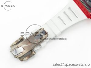 RM035 Red Carbon SONIC Best Edition Skeleton Dial on White Rubber Strap Clone RMUL2 V2 - Image 22