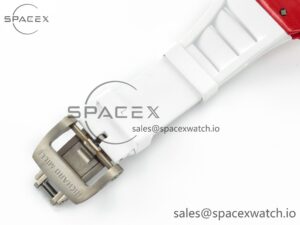 RM035 Red Carbon SONIC Best Edition Skeleton Dial on White Rubber Strap Clone RMUL2 V2 - Image 23