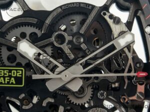RM035 Carbon SONIC Best Edition Skeleton Dial on White Rubber Strap Clone RMUL2 V2 - Image 10