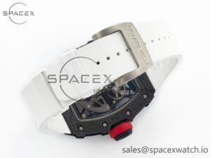 RM035 Carbon SONIC Best Edition Skeleton Dial on White Rubber Strap Clone RMUL2 V2 - Image 15