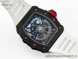 RM035 Carbon SONIC Best Edition Skeleton Dial on White Rubber Strap Clone RMUL2 V2 - Image 16