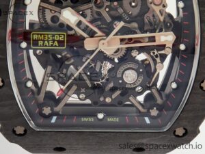 RM035 Carbon SONIC Best Edition Skeleton Dial on White Rubber Strap Clone RMUL2 V2 - Image 19