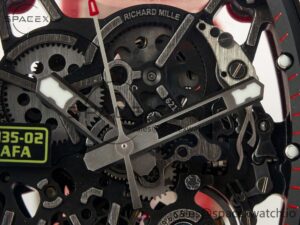 RM035 Red Carbon SONIC Best Edition Skeleton Dial on Red Rubber Strap Clone RMUL2 V2 - Image 11