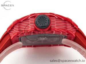 RM035 Red Carbon SONIC Best Edition Skeleton Dial on Red Rubber Strap Clone RMUL2 V2 - Image 15