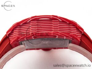 RM035 Red Carbon SONIC Best Edition Skeleton Dial on Red Rubber Strap Clone RMUL2 V2 - Image 14