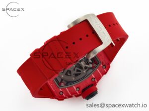 RM035 Red Carbon SONIC Best Edition Skeleton Dial on Red Rubber Strap Clone RMUL2 V2 - Image 16