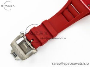 RM035 Red Carbon SONIC Best Edition Skeleton Dial on Red Rubber Strap Clone RMUL2 V2 - Image 21