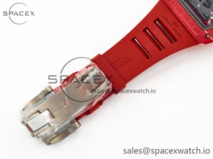 RM035 Red Carbon SONIC Best Edition Skeleton Dial on Red Rubber Strap Clone RMUL2 V2 - Image 22
