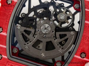 RM035 Red Carbon SONIC Best Edition Skeleton Dial on Red Rubber Strap Clone RMUL2 V2 - Image 19