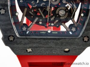 RM035 Carbon SONIC Best Edition Skeleton Dial on Red Rubber Strap Clone RMUL2 V2 - Image 12