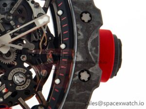 RM035 Carbon SONIC Best Edition Skeleton Dial on Red Rubber Strap Clone RMUL2 V2 - Image 13