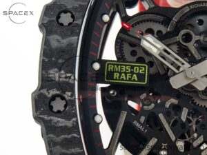 RM035 Carbon SONIC Best Edition Skeleton Dial on Red Rubber Strap Clone RMUL2 V2 - Image 9