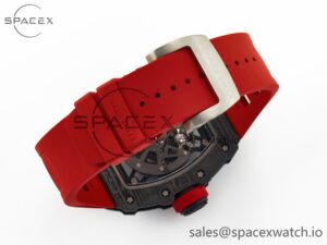 RM035 Carbon SONIC Best Edition Skeleton Dial on Red Rubber Strap Clone RMUL2 V2 - Image 16