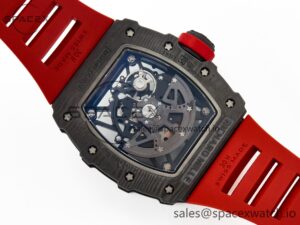 RM035 Carbon SONIC Best Edition Skeleton Dial on Red Rubber Strap Clone RMUL2 V2 - Image 17