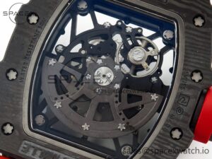 RM035 Carbon SONIC Best Edition Skeleton Dial on Red Rubber Strap Clone RMUL2 V2 - Image 18