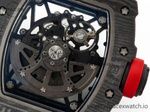 RM035 Carbon SONIC Best Edition Skeleton Dial on Red Rubber Strap Clone RMUL2 V2 - Image 19