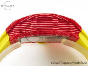 RM035 Red Carbon SONIC Best Edition Skeleton Dial on Yellow Rubber Strap Clone RMUL2 V2 - Image 14