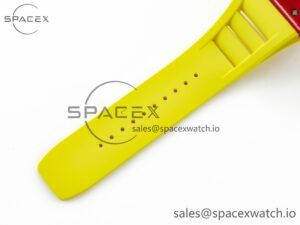 RM035 Red Carbon SONIC Best Edition Skeleton Dial on Yellow Rubber Strap Clone RMUL2 V2 - Image 20