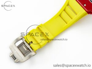 RM035 Red Carbon SONIC Best Edition Skeleton Dial on Yellow Rubber Strap Clone RMUL2 V2 - Image 21