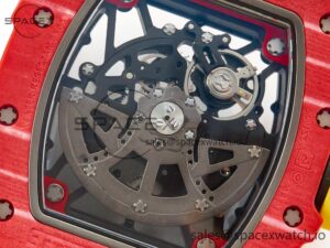 RM035 Red Carbon SONIC Best Edition Skeleton Dial on Yellow Rubber Strap Clone RMUL2 V2 - Image 18