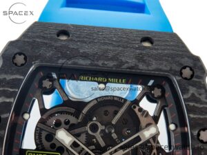 RM035 Carbon SONIC Best Edition Skeleton Dial on Blue Rubber Strap Clone RMUL2 V2 - Image 10