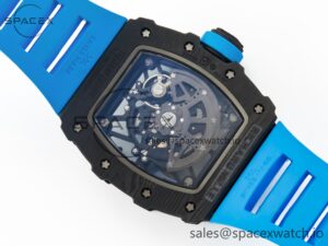 RM035 Carbon SONIC Best Edition Skeleton Dial on Blue Rubber Strap Clone RMUL2 V2 - Image 17