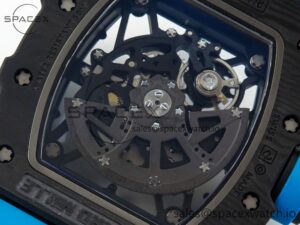 RM035 Carbon SONIC Best Edition Skeleton Dial on Blue Rubber Strap Clone RMUL2 V2 - Image 18