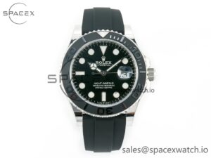 Yacht-Master 226658 Weight PG/Tungsten Gold ARF 1:1 Best Edition Black Ceramic Bezel on Oysterflex Rubber Strap VS3235
