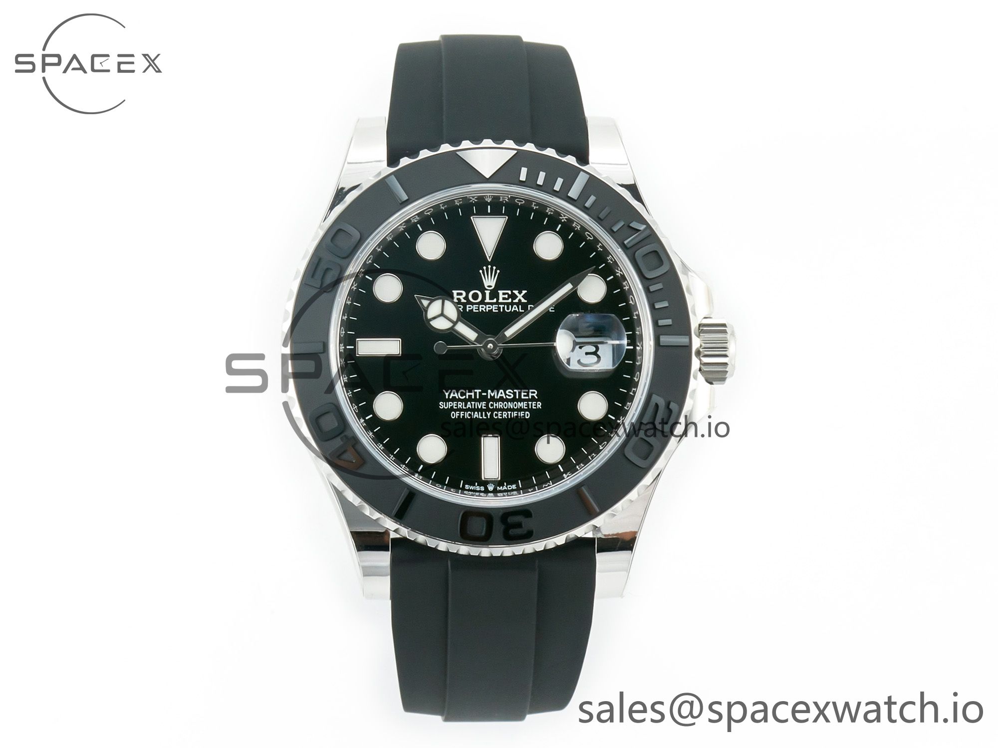 IMG_9384 拷贝 Yacht-Master 226658 Weight PG/Tungsten Gold ARF 1:1 Best Edition Black Ceramic Bezel on Oysterflex Rubber Strap VS3235 - Image 1