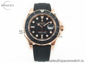 Yacht-Master 126655 Gain Weight RG/Tungsten Gold ARF 1:1 Best Edition Black Ceramic Bezel on Oysterflex Rubber Strap VR3235