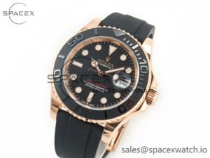 Yacht-Master 126655 Gain Weight RG/Tungsten Gold ARF 1:1 Best Edition Black Ceramic Bezel on Oysterflex Rubber Strap VR3235 - Image 4