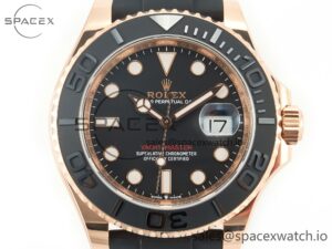 Yacht-Master 126655 Gain Weight RG/Tungsten Gold ARF 1:1 Best Edition Black Ceramic Bezel on Oysterflex Rubber Strap VR3235 - Image 2