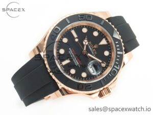 Yacht-Master 126655 Gain Weight RG/Tungsten Gold ARF 1:1 Best Edition Black Ceramic Bezel on Oysterflex Rubber Strap VR3235 - Image 7