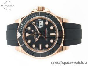 Yacht-Master 126655 Gain Weight RG/Tungsten Gold ARF 1:1 Best Edition Black Ceramic Bezel on Oysterflex Rubber Strap VR3235 - Image 8