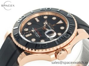 Yacht-Master 126655 Gain Weight RG/Tungsten Gold ARF 1:1 Best Edition Black Ceramic Bezel on Oysterflex Rubber Strap VR3235 - Image 5