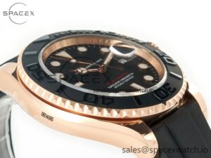 Yacht-Master 126655 Gain Weight RG/Tungsten Gold ARF 1:1 Best Edition Black Ceramic Bezel on Oysterflex Rubber Strap VR3235 - Image 6