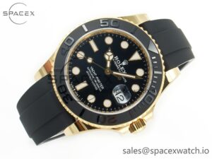 Yacht-Master 226659 Gain Weight YG/Tungsten Gold ARF 1:1 Best Edition Black Ceramic Bezel on Oysterflex Rubber Strap VS3235 - Image 7