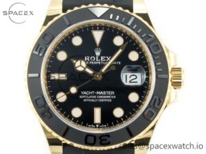 Yacht-Master 226659 Gain Weight YG/Tungsten Gold ARF 1:1 Best Edition Black Ceramic Bezel on Oysterflex Rubber Strap VS3235 - Image 2