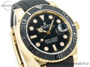 Yacht-Master 226659 Gain Weight YG/Tungsten Gold ARF 1:1 Best Edition Black Ceramic Bezel on Oysterflex Rubber Strap VS3235 - Image 3