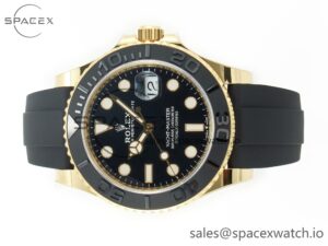 Yacht-Master 226659 Gain Weight YG/Tungsten Gold ARF 1:1 Best Edition Black Ceramic Bezel on Oysterflex Rubber Strap VS3235 - Image 8