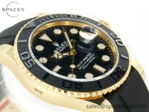 Yacht-Master 226659 Gain Weight YG/Tungsten Gold ARF 1:1 Best Edition Black Ceramic Bezel on Oysterflex Rubber Strap VS3235 - Image 6