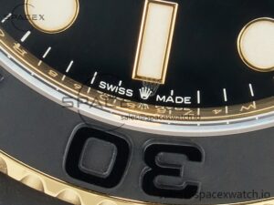 Yacht-Master 226659 Gain Weight YG/Tungsten Gold ARF 1:1 Best Edition Black Ceramic Bezel on Oysterflex Rubber Strap VS3235 - Image 12