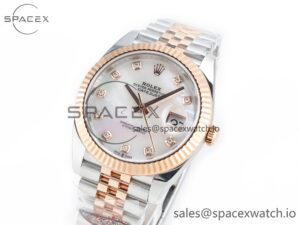 Datejust 126331 41mm 904L SS/RG Clean 1:1 Best Edition MOP Diamond Dial on Jubilee Bracelet VR3235 - Image 4