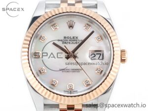 Datejust 126331 41mm 904L SS/RG Clean 1:1 Best Edition MOP Diamond Dial on Jubilee Bracelet VR3235 - Image 2