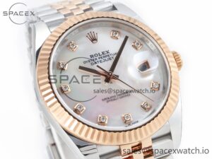 Datejust 126331 41mm 904L SS/RG Clean 1:1 Best Edition MOP Diamond Dial on Jubilee Bracelet VR3235 - Image 3