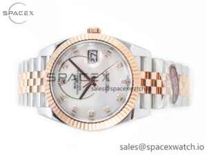 Datejust 126331 41mm 904L SS/RG Clean 1:1 Best Edition MOP Diamond Dial on Jubilee Bracelet VR3235 - Image 8